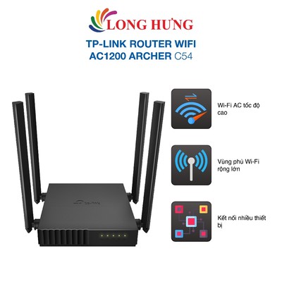 Thiết bị định tuyến mạng không dây TP-Link Router Wifi 5 AC1200 Archer C54 - Hàng chính hãng