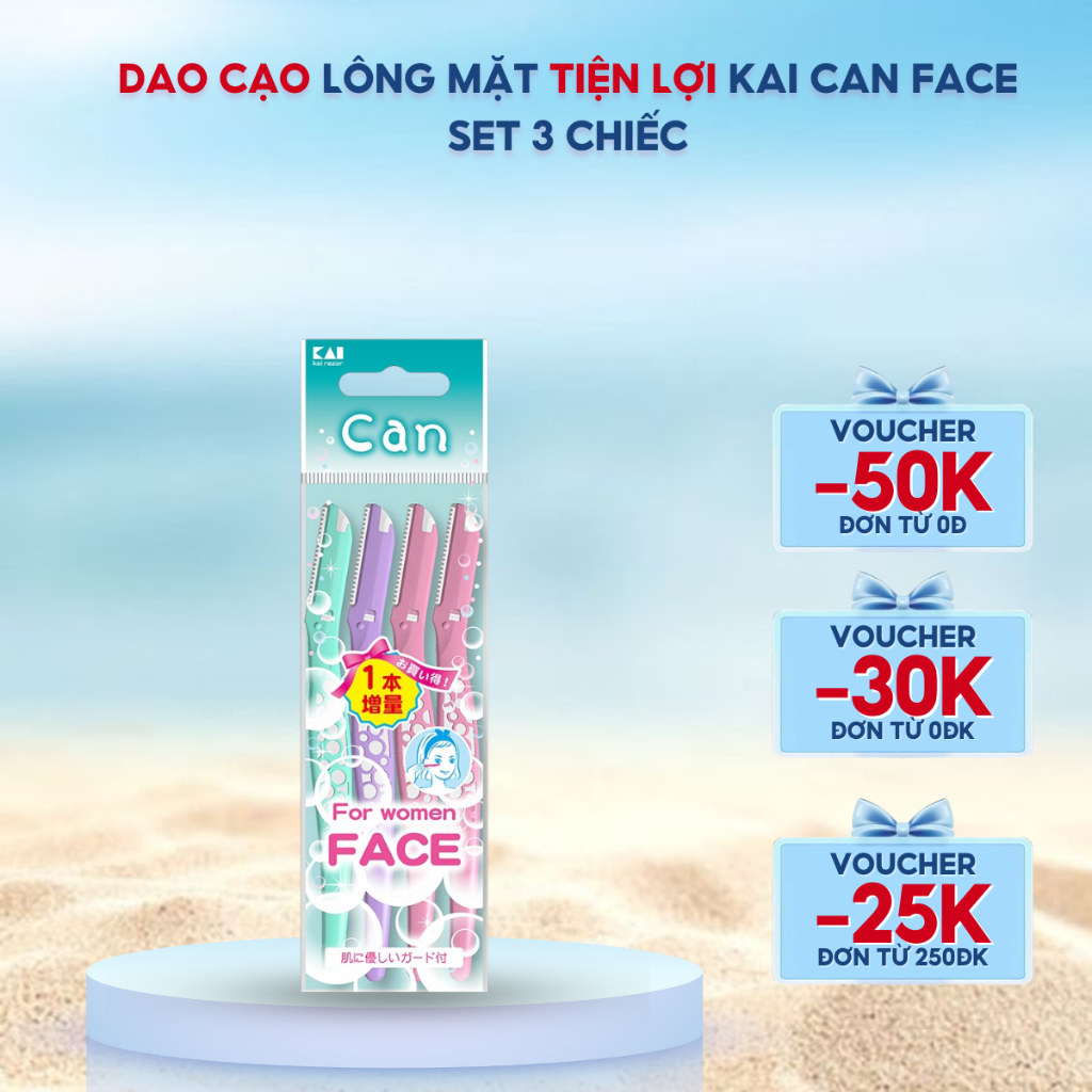 Dao cạo lông mặt Kai Can Face set 3 chiếc