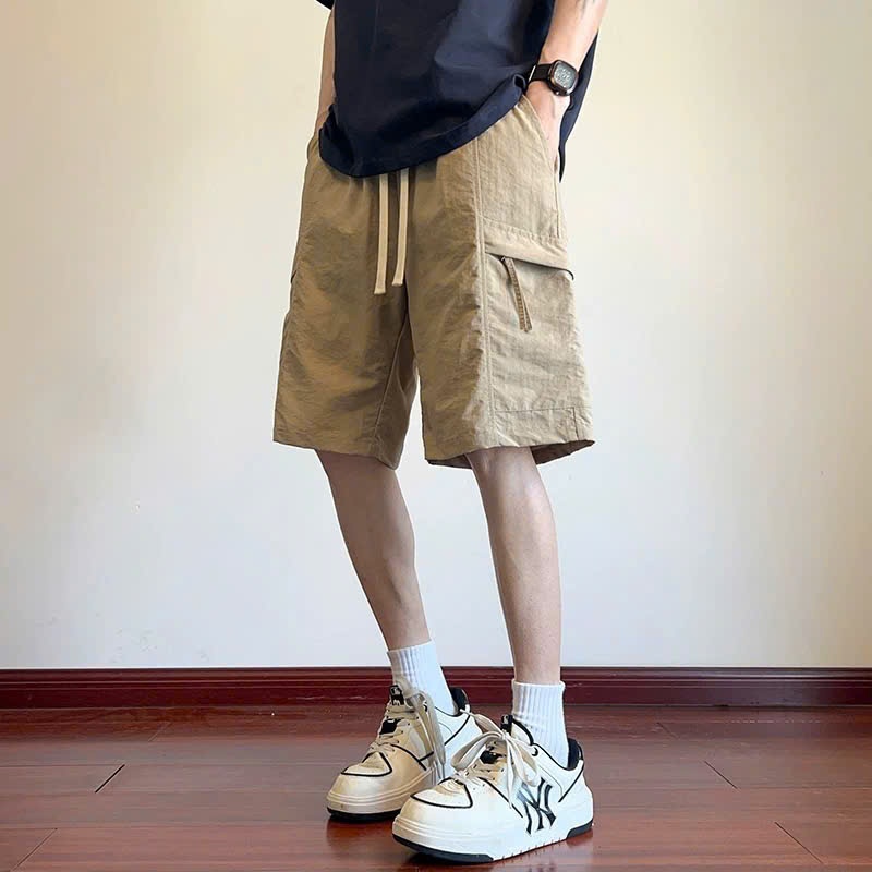 Quần short chất liệu GIÓ NHĂN PHỐI DÂY MYNDI CLOTHES Unisex Nam Nữ đều Mặc Được, Quần đùi thể thao phong cách Hàn Quốc