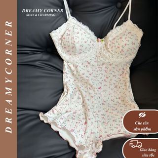 Bộ đồ ngủ jumsuit DN113 với thiết kế 2 dây liền thân, chất vải cotton co giãn thoải mái nhưng vẫn tôn lên nét gợi cảm