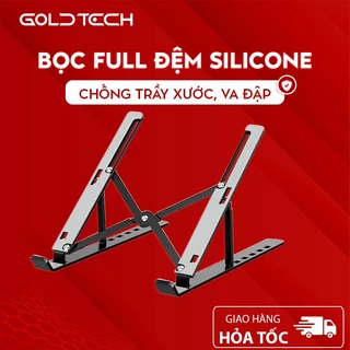 Giá đỡ LAPTOP, MACBOOK, IPAD GOLDTECH N4 bằng nhôm có thể điều chỉnh được độ cao, đế tản nhiệt kê laptop
