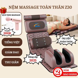 Đệm massage toàn thân nam châm Z30, Nệm kèm gối mát xa hồng ngoại cổ vai gáy, Thảm massage cao cấp