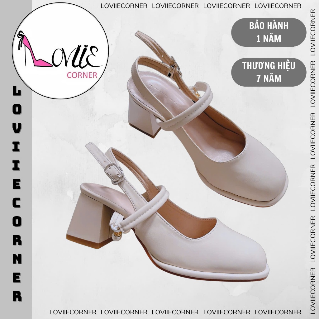 LOVIIECORNER GIÀY CAO GÓT BÚP BÊ LOLITA MŨI VUÔNG - GIÀY NỮ MARRY JANE  GÓT TRỤ VUÔNG 5 PHÂN - G2503