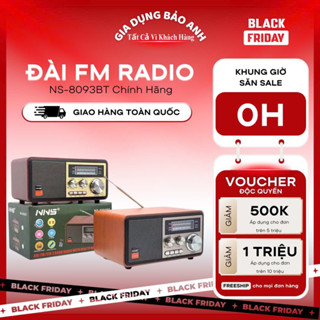  Đài FM Radio NS-8093BT Bluetooth Bắt Sóng FM AM,SW  USB TF- Hàng Chính Hãng 