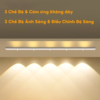 Đèn LED Tủ Bếp 3 Màu Cảm Ứng Thông Minh - Điều Chỉnh Sáng, Không Dây & Siêu Mỏng | Lắp Tủ Quần Áo/Phòng Ngủ/Tủ Chén