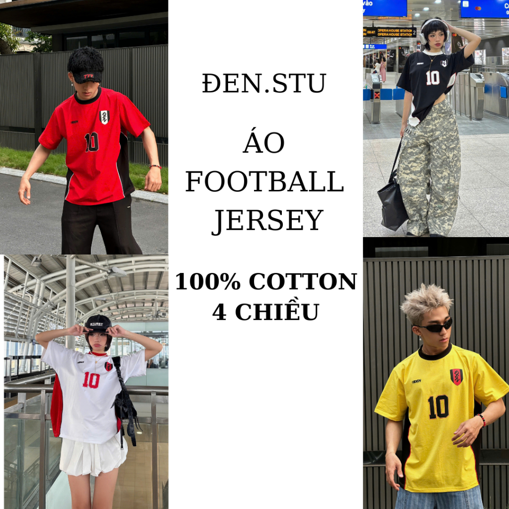 ÁO THUN JERSEY FOOTBALL SỐ 10 ĐEN.STU COTTON PREMIUM