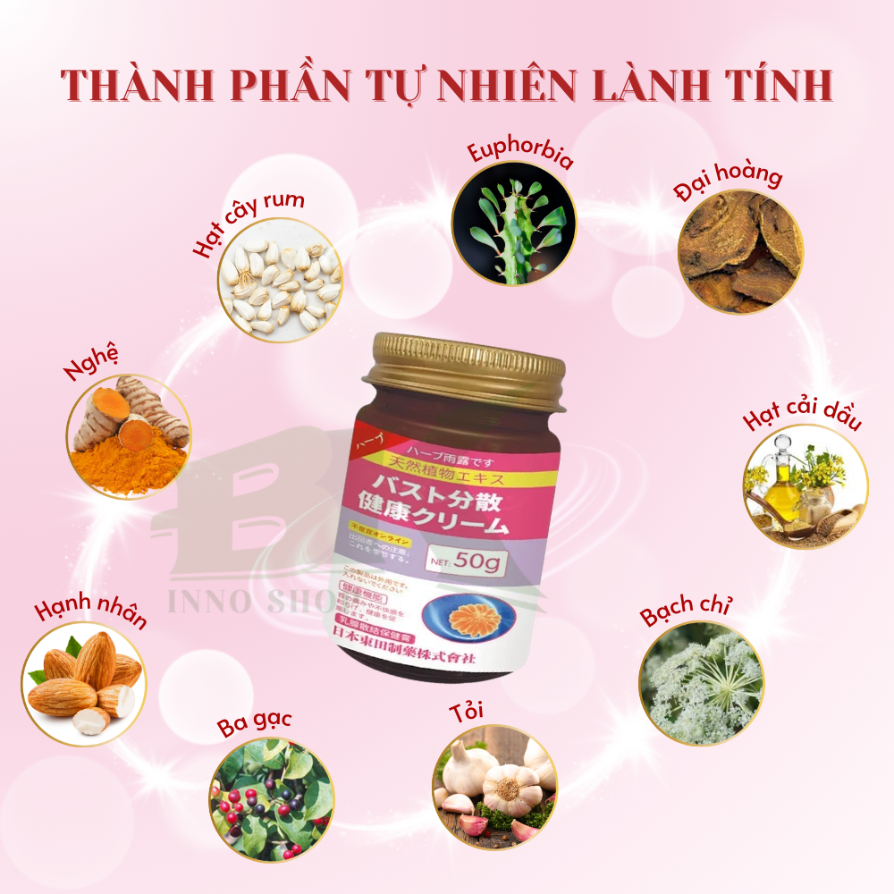 Kem Thảo Dược Tan U Nang Tuyến Vú SENJOKO Nhật Bản 50g - Giảm Đau U Vú, Thu Nhỏ U Nang Lành Tính, Tăng Tuần Hoàn Máu BK