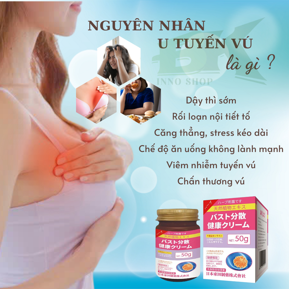 Kem Thảo Dược Tan U Nang Tuyến Vú SENJOKO Nhật Bản 50g - Giảm Đau U Vú, Thu Nhỏ U Nang Lành Tính, Tăng Tuần Hoàn Máu BK