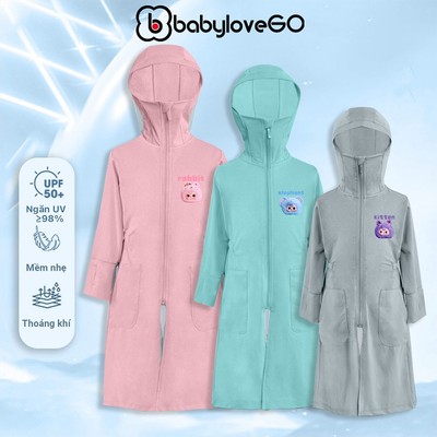 Áo choàng chống nắng cho bé BabyloveGO áo chống nắng dài toàn thân vải thông hơi tản nhiệt chống tia UV tối ưu