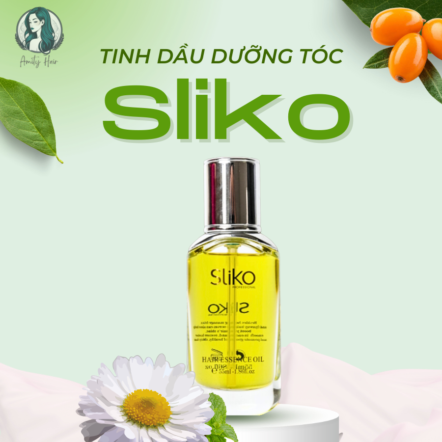 Tinh dầu dưỡng tóc SLIKO ESSENCE OIL 55ml,Amity Hair phục hồi tóc sau nhuộm kèm quà tặng