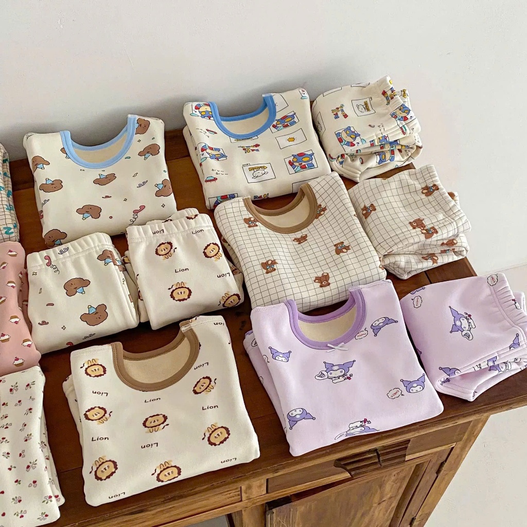 Bộ Quần Áo Dài Tay Cho Bé Trai Bé Gái Chất Cotton Nỉ Mềm Mịn - Quần Áo Trẻ Em Thu Đông QCCC 9-21Kg