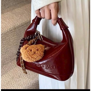  Túi xách nữ Báo Store cầm tay đeo chéo tặng kèm charm gấu size 20cm da PU bóng siêu mềm mịn - TXN038 