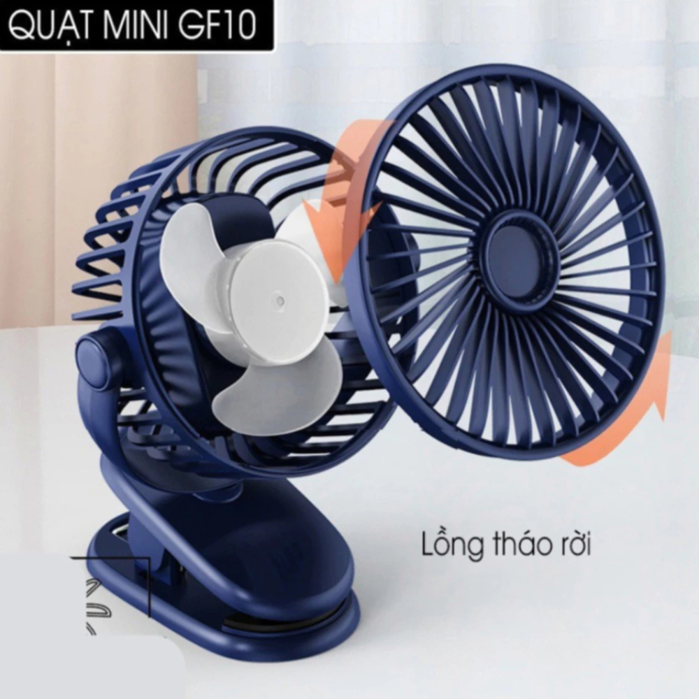 Quạt Kẹp Bàn Xoay 360 Độ Có Đèn Led -Quạt Tích Điện 5 Cấp Độ Gió Dung Lượng 10000 MHA  (DIDOOGLT) | BigBuy360 - bigbuy360.vn