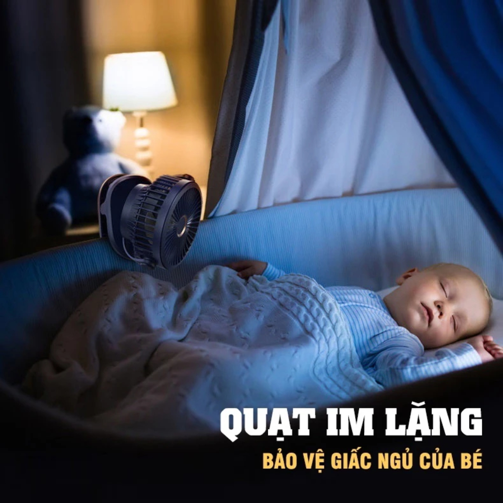 Quạt Kẹp Bàn Xoay 360 Độ Có Đèn Led -Quạt Tích Điện 5 Cấp Độ Gió Dung Lượng 10000 MHA  (DIDOOGLT) | BigBuy360 - bigbuy360.vn