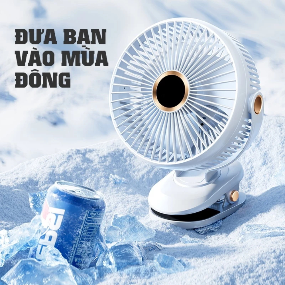 Quạt Kẹp Bàn Xoay 360 Độ Có Đèn Led -Quạt Tích Điện 5 Cấp Độ Gió Dung Lượng 10000 MHA  (DIDOOGLT) | BigBuy360 - bigbuy360.vn