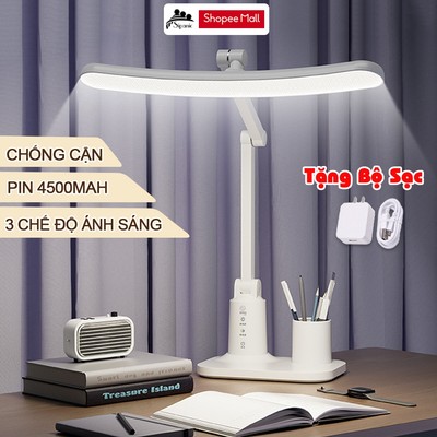 Đèn bàn học đọc sách tích điện Sipanic pin 6000mAh 3 chế độ ánh bảo vệ mắt chống cận