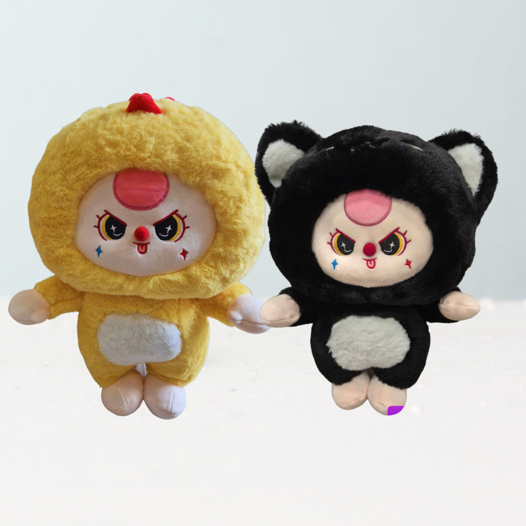 Gấu Bông Baby Three Gà Vàng, Baby Three Mèo Đen Đáng yêu, Thú Nhồi Bông bb3 Cute Cao Cấp Cho Bé