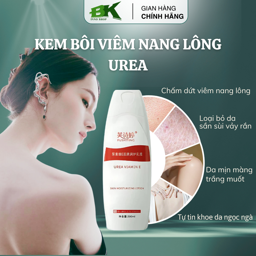 Kem Bôi Viêm Nang Lông UREA 200ml - Loại Bỏ Da Viêm Nang Lông Chân, Vảy Rắn, Sần Sùi, Giúp Da Sáng Căng Mướt Mịn Màng