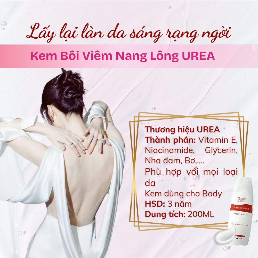 Kem Bôi Viêm Nang Lông UREA 200ml - Loại Bỏ Da Viêm Nang Lông Chân, Vảy Rắn, Sần Sùi, Giúp Da Sáng Căng Mướt Mịn Màng
