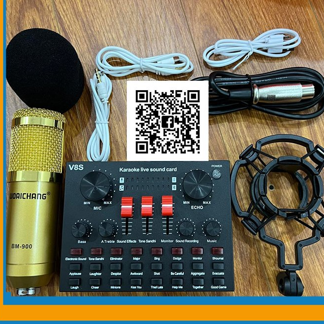 Bộ Combo Micro thu âm BM900 và Soundcard V8,V8s cao cấp, hàng đẹp Smarttnt.vn