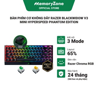 [Phantom Pudding] Bàn phím cơ không dây Razer BlackWidow V3 Mini HyperSpeed Phantom Edition Razer Green/Razer Yellow