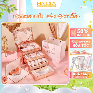 Bộ Trang Điểm Tuần Lộc 3 Tầng Cao Cấp- Set Makeup Đầy Đủ Son Phấn- Quà Tặng 8/3, Sinh Nhật Bạn Gái Kèm Túi Và Thiệp Xinh