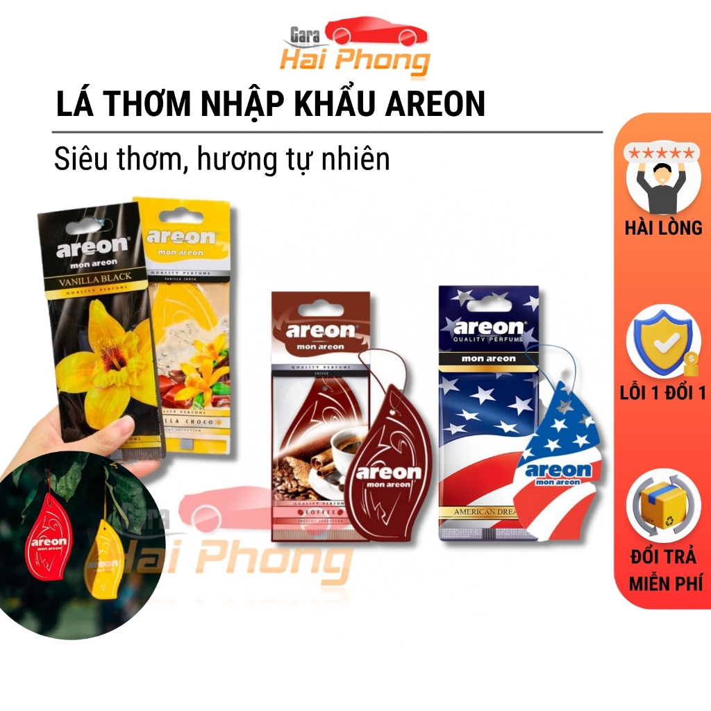 Lá Thơm Treo Xe Ô Tô - Lá Thơm Areon Khử Mùi Xe Siêu Thơm, Nhập khẩu Bulgaria