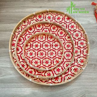  Mẹt tre trang trí - mẹt tre hoa thị decor đựng đồ ăn bánh kẹo trái cây lễ tết 