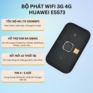 E5573 e5577 tốc độ 150Mb - Bộ Phát Wifi Di Động 3G 4G Kết Nối 10 Thiết Bị - pin 1500mAh- nhỏ gọn -đẹp mắt