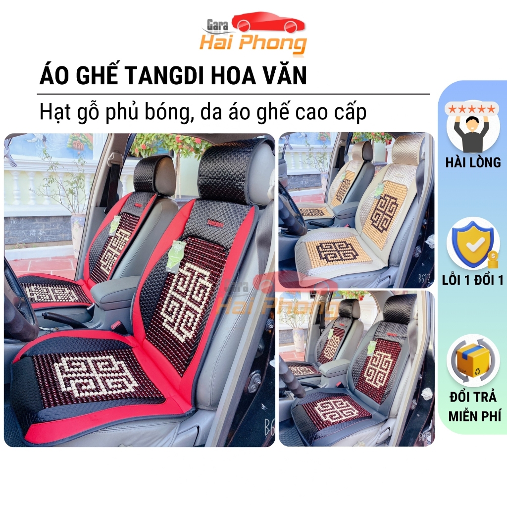 Áo Ghế Tangdi Chất Liệu Da Phối Hạt Gỗ Hoa Văn Cao Cấp, Sang Trọng, Chống Nóng, Cho Xe Ô Tô - Ghế Vă
