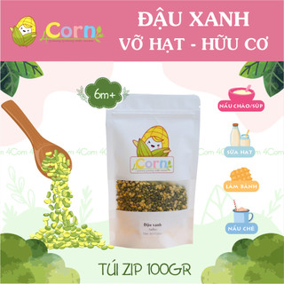 Đậu xanh hữu cơ VỠ HẠT Anbio - Cho bé 6m+