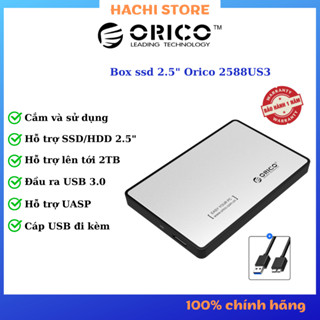 Box ssd ORICO 2588us3 hỗ trợ SSD/HDD 2.5" cổng USB 3.0 sẵn cáp đi kèm - Hàng Chính Hãng