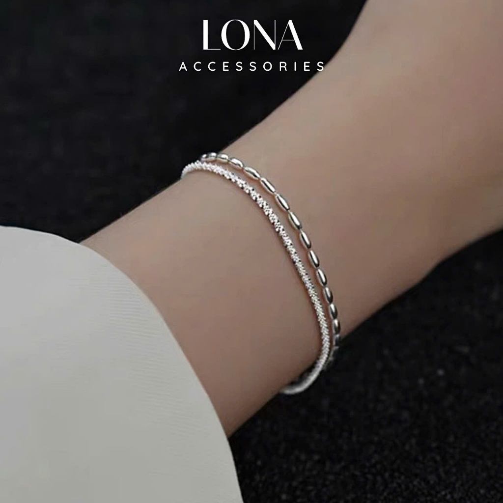 Lắc Tay Nữ Bạc Thiết Kế 2 Tầng, Vòng Tay Chất Liệu Bạc s925- L020- LONA ACCESSORIES