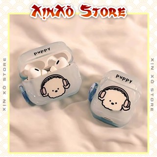 Vỏ ốp Airpod Case Airpods 2 3 4 Pro Pro 2 Puppy Music kèm móc khóa cao cấp - XỊN XÒ Store