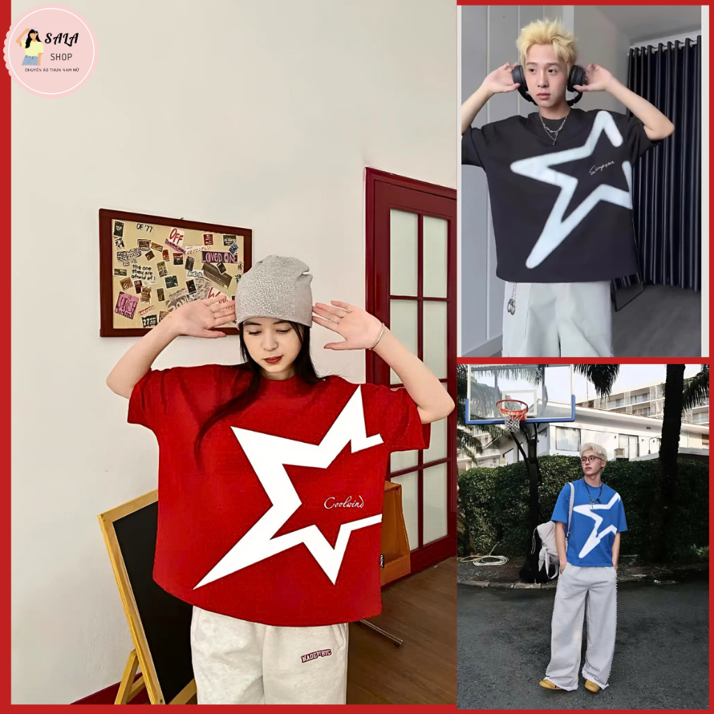 Áo thun tay lỡ form rộng NGÔI SAO SIMPSONN cá tính- Áo phông SALA nam nữ unisex phong cách hàn quốc
