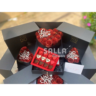 [Quà tặng valentine][Quà tặng hoa và socola]   COMBO hộp quà tặng cao cấp hoa và socola.