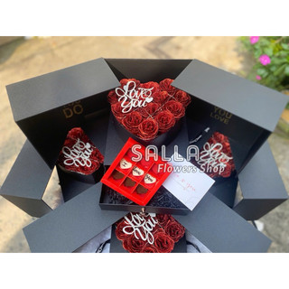 [Quà tặng valentine][Quà tặng hoa và socola]   COMBO hộp quà tặng cao cấp hoa và socola.