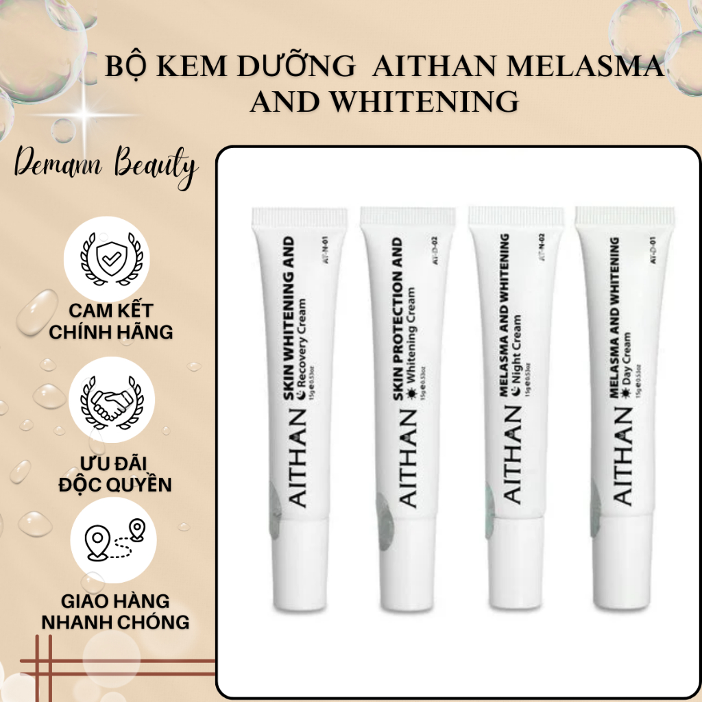 [SET 4 Kem] BỘ KEM DƯỠNG XỬ LÝ NÁM CHUYÊN SÂU AITHAN MELASMA AND WHITENING