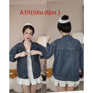 Áo khoác jean nữ có túi đựng điện thoại cho nàng xinh mới ra form vừa đến form rộng ((-39))