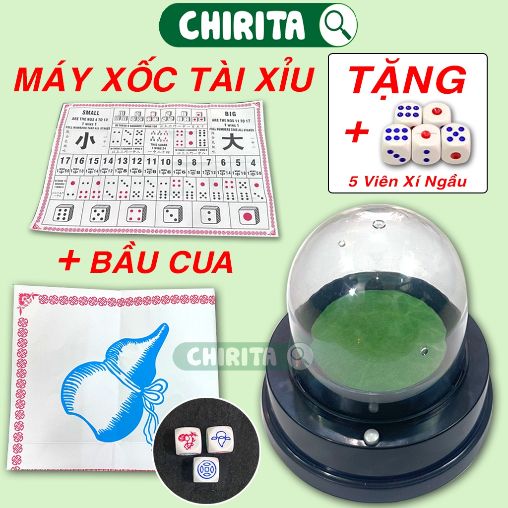 Bộ Bầu Cua Tôm Cá Xúc Xắc Đá / Nhựa Cao Cấp XÓC CỰC XỊN - Bầu Cua Tôm Cá Cọp, Boardgame Đồ Chơi Trẻ 