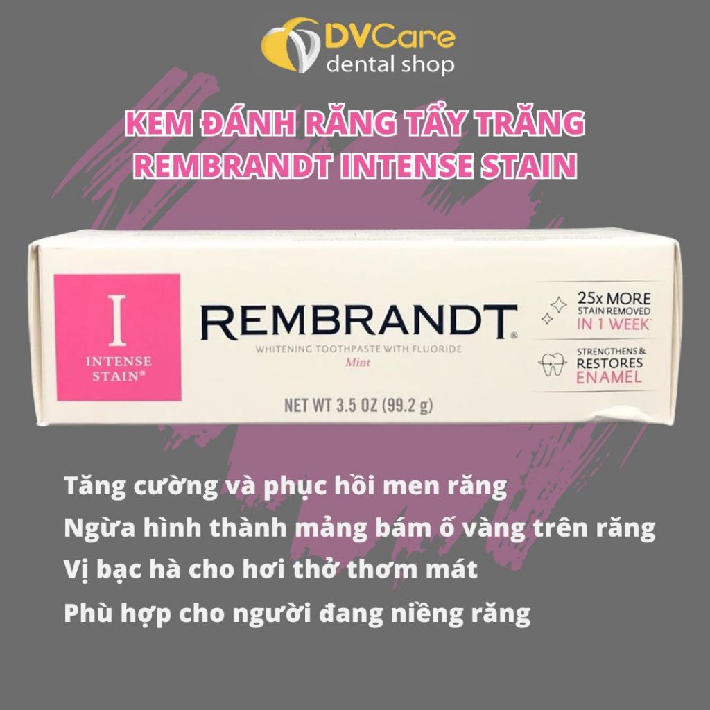 Kem đánh trắng răng REMBRANDT - INTENSE STAIN [dvcareshop]
