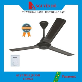 Quạt trần Panasonic 3 cánh F-60MZ2-K, màu đen, điều chỉnh bằng hộp số, tiết kiệm điện