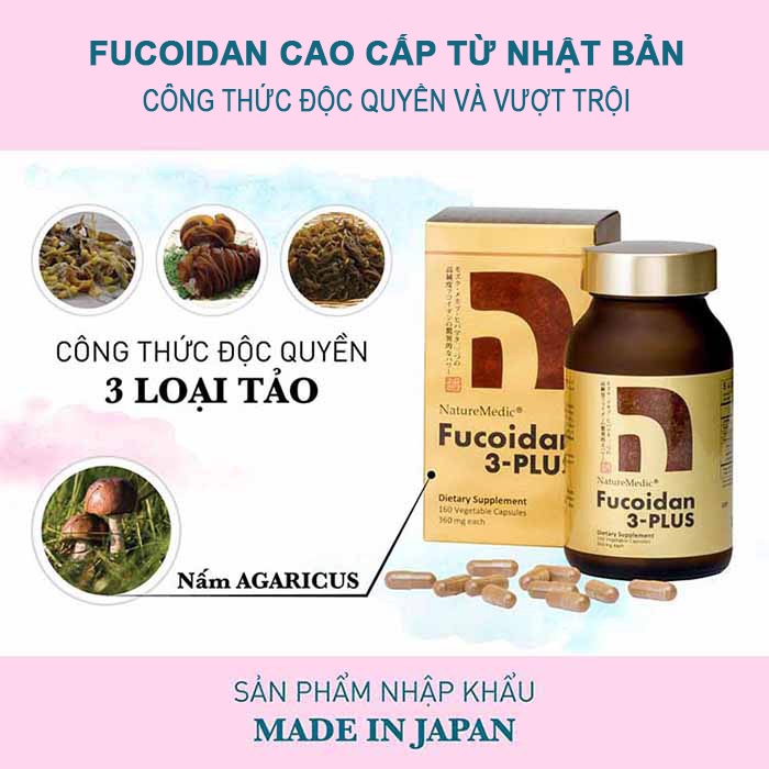 (Combo 10 Hộp) Fucoidan 3 Plus Nhật Bản . Mỗi hộp 160 viên