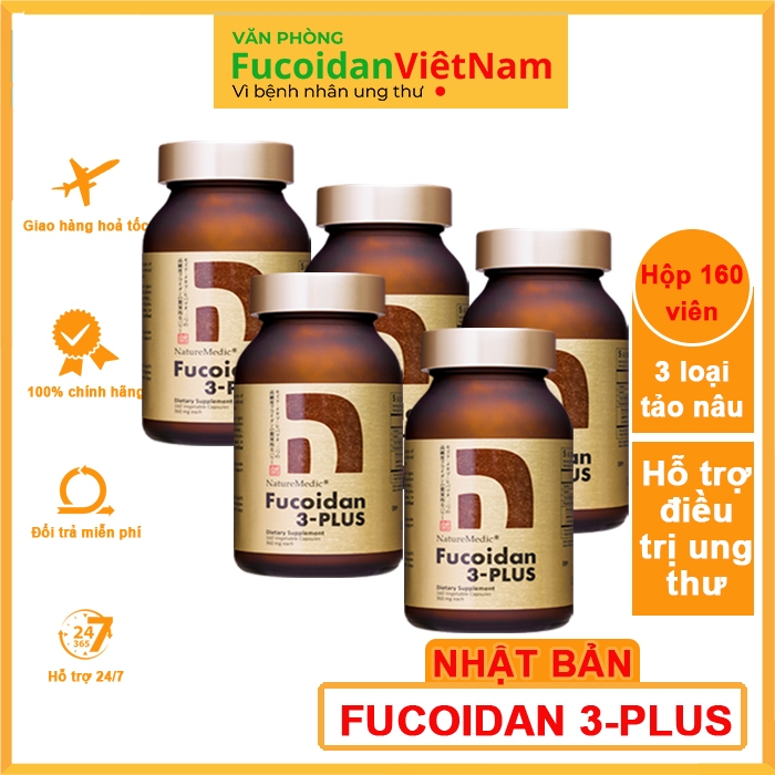 Mua 5 Hộp Fucoidan 3 Plus Nhật Bản. Mỗi hộp 160 viên