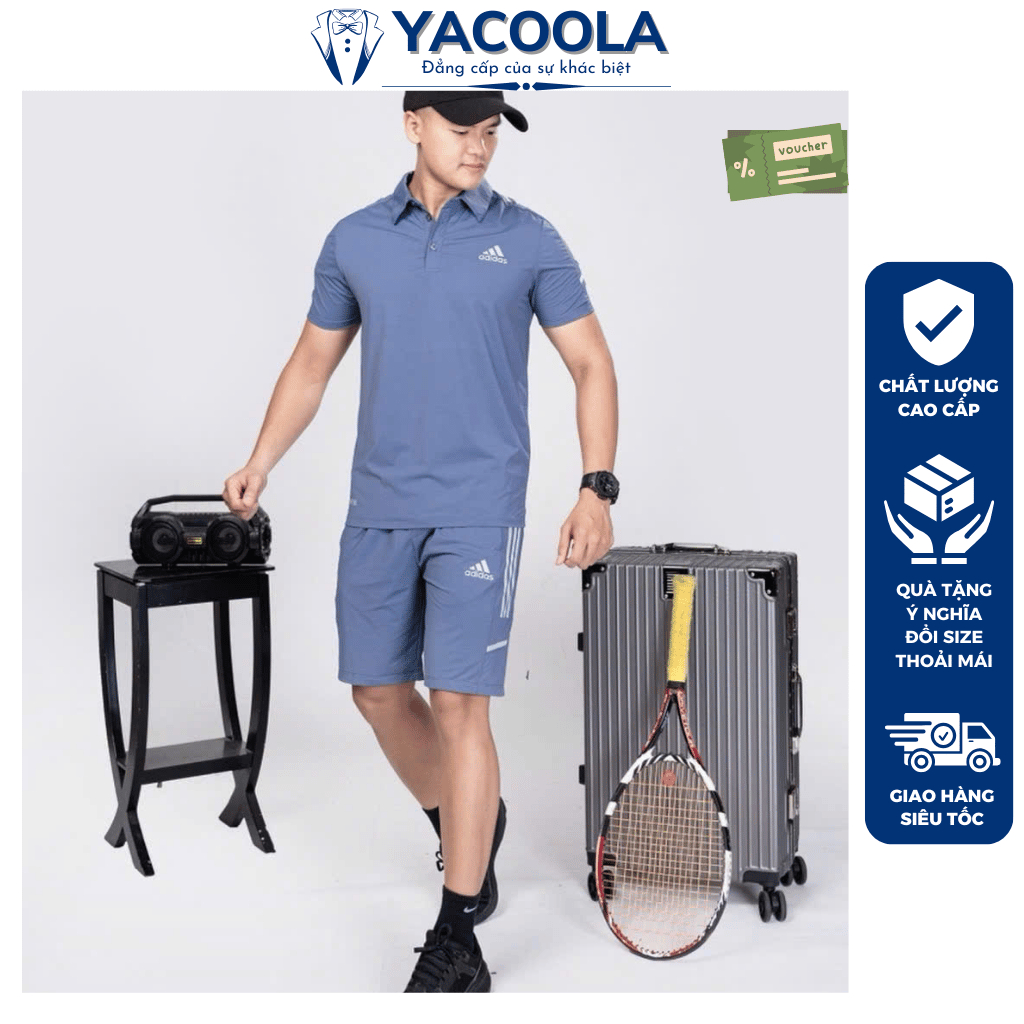 Đồ bộ nam cao cấp phom dáng đẹp chất mát mùa hè Yacoola YD5-B682 Đồ thể thao nam hàng xuất dư mùa hè