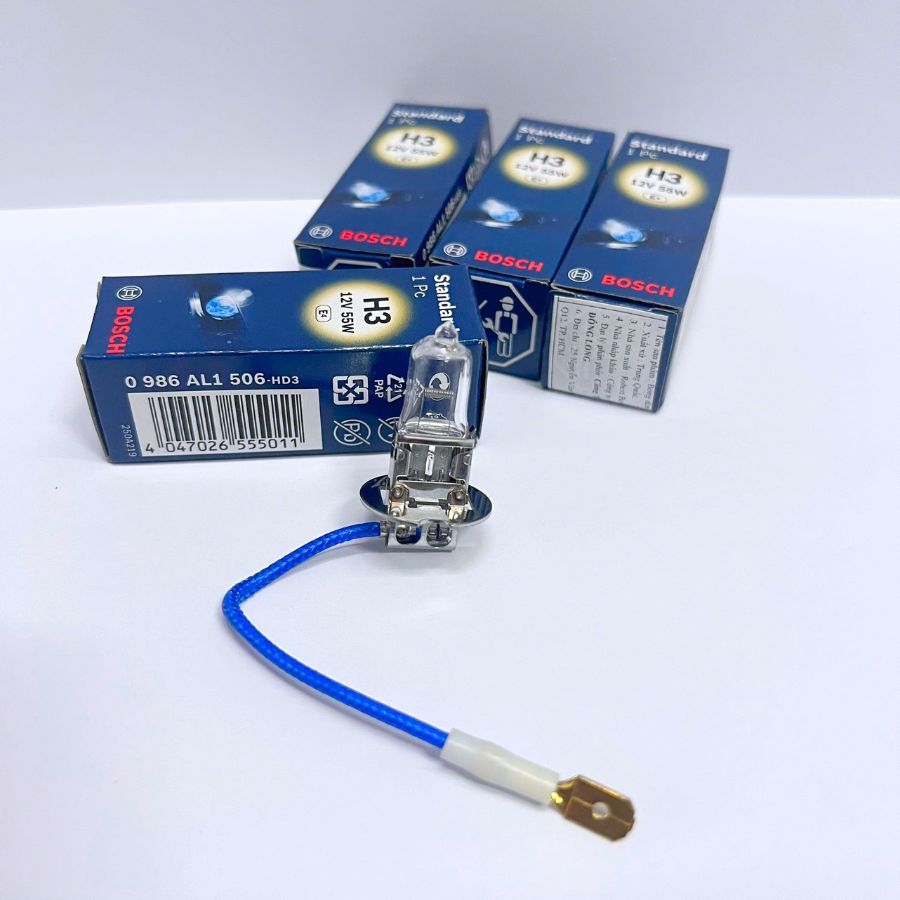 Bóng Đèn Halogen BOSCH H3 12V 55W - Ánh sáng Vàng - Thường dùng cho Ô Tô