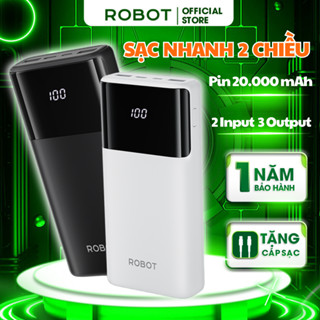 Pin Sạc Dự Phòng Nhanh 20000mAh ROBOT RT22S LED 2 Cổng Sạc Vào Micro/Type C & 3 Cổng Sạc Ra USB/ Type C