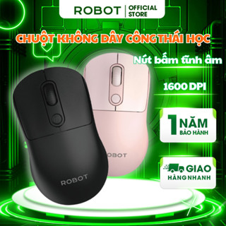 Chuột Không Dây Công Thái Học ROBOT M207 Phím Tĩnh Âm 1600 DPI - Bảo Hành 1 Năm