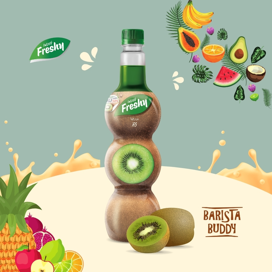 Siro pha chế trái cây Freshy vị Kiwi (nguyên liệu pha chế)