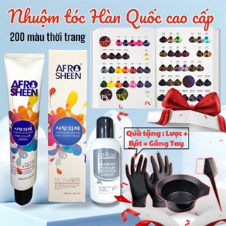 Nhuộm tóc Hàn Quốc cao cấp đầy đủ màu thời trang nâu tây xanh đen nâu đỏ xám khói nâu khói nâu lạnh không kèm gói dưỡng